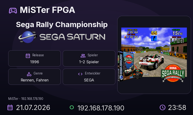 MiSTer FPGA running game details